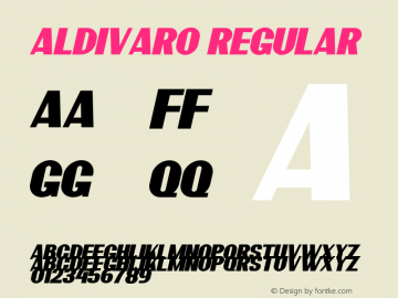 Aldivaro Regular Version 1.00;May 25, 2019;FontCreator 11.5.0.2430 64-bit图片样张