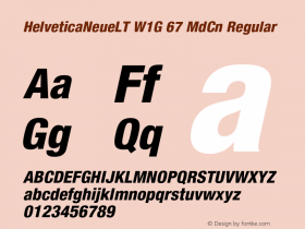 Helvetica Neue LT W06 87HvCnObl Version 2.00 Font Sample