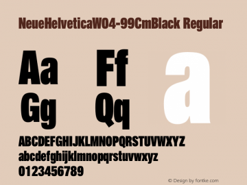 Neue Helvetica W04 99 Cm Black Version 1.000图片样张