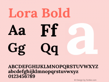Lora Bold Version 2.210图片样张
