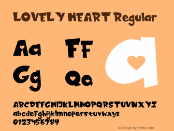 LOVELY HEART Version 1.00;February 8, 2019;FontCreator 11.5.0.2422 64-bit Font Sample