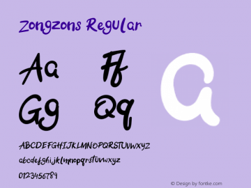 Zongzons Version 1.000 Font Sample