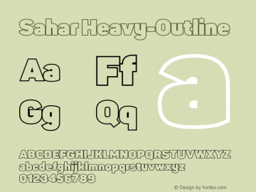 Sahar Heavy Outline Version 1.000;PS 001.000;hotconv 1.0.70;makeotf.lib2.5.58329 Font Sample