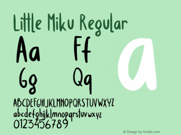 Little Miku Version 1.00;March 17, 2019;FontCreator 11.5.0.2427 64-bit图片样张