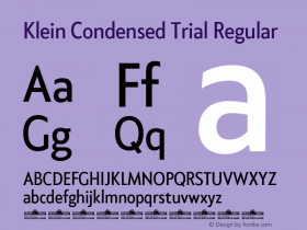 Klein Condensed Trial Regular Version 1.102图片样张