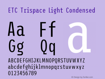 ETC Trispace Light Condensed Version 1.400图片样张