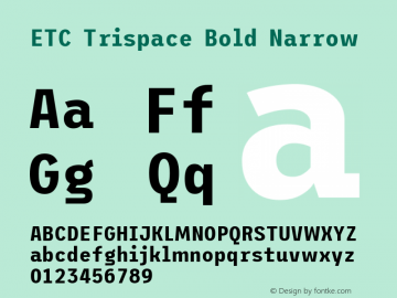 ETC Trispace Bold Narrow Version 1.400图片样张
