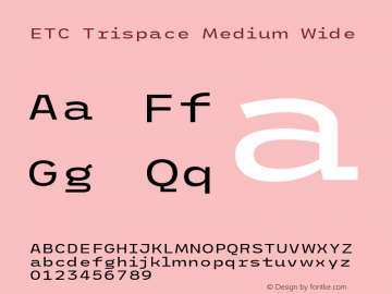 ETC Trispace Medium Wide Version 1.400;hotconv 1.0.109;makeotfexe 2.5.65596图片样张