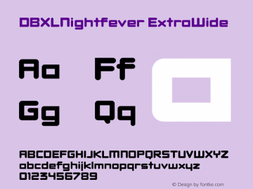 DBXLNightfever ExtraWide Version 3.000;hotconv 1.0.109;makeotfexe 2.5.65596图片样张