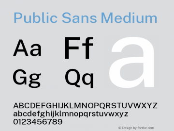 Public Sans Medium Version 1.002 Font Sample