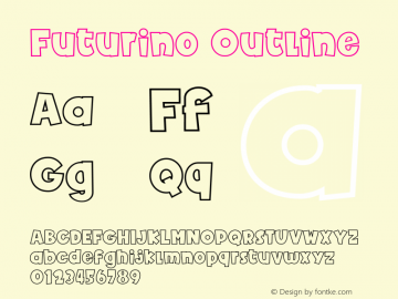 Futurino Outline Version 1.000 Font Sample