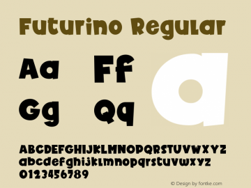 Futurino Regular Version 1.000 Font Sample