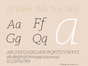 FFKievitSlab-ThinItalic Version 5.504图片样张