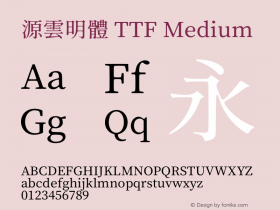 源雲明體 TTF Medium 图片样张