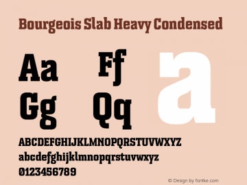 Bourgeois Slab Heavy Condensed Version 1.000;PS 001.000;hotconv 1.0.88;makeotf.lib2.5.64775 Font Sample