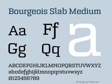 Bourgeois Slab Medium Version 1.000;PS 001.000;hotconv 1.0.88;makeotf.lib2.5.64775 Font Sample