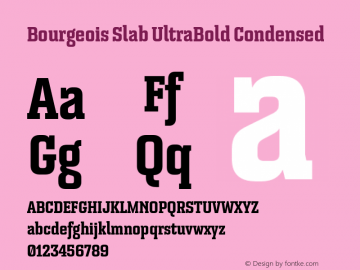 Bourgeois Slab UltraBold Condensed Version 1.000;PS 001.000;hotconv 1.0.88;makeotf.lib2.5.64775 Font Sample