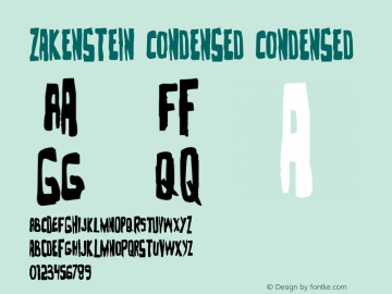 Zakenstein Condensed 001.000 Font Sample