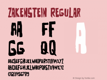 Zakenstein Regular 001.000 Font Sample