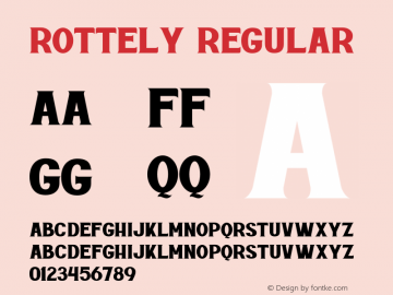 Rottely Version 1.00;June 1, 2019;FontCreator 11.5.0.2430 64-bit Font Sample