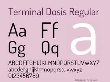 Terminal Dosis Regular Version 1.007 Font Sample