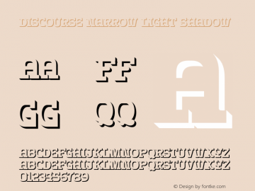 DiscourseNarrow-LightShadow Version 1.000 | w-rip DC20150830 Font Sample