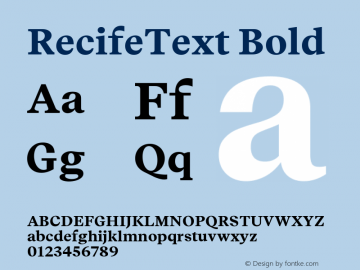 RecifeText Bold Version 1.000 Font Sample