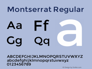 Montserrat Regular 2.000 Font Sample