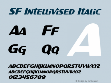 SF Intellivised Italic ver 1.0; 1999. Freeware.图片样张