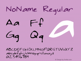 NoName Regular Altsys Metamorphosis:5/3/93 Font Sample