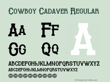 Cowboy Cadaver Version 1.00;May 10, 2019;FontCreator 11.5.0.2430 32-bit图片样张