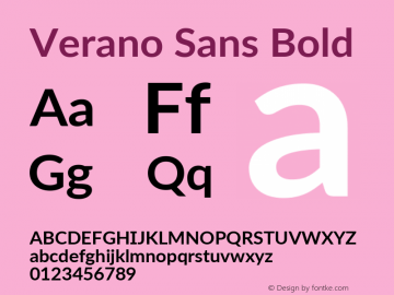 Verano Sans Bold Version 3.001;June 3, 2019;FontCreator 11.5.0.2425 64-bit; ttfautohint (v1.8.3)图片样张