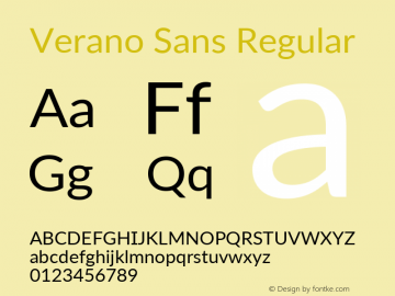 Verano Sans Version 3.001;June 3, 2019;FontCreator 11.5.0.2425 64-bit; ttfautohint (v1.8.3)图片样张