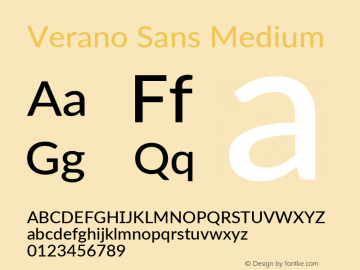 Verano Sans Medium Version 3.001;June 3, 2019;FontCreator 11.5.0.2425 64-bit; ttfautohint (v1.8.3)图片样张