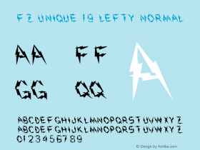 FZ UNIQUE 19 LEFTY Normal 1.0 Wed Jan 26 03:55:14 1994 Font Sample