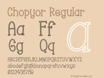 Chopyor Hollow Version 1.00; Sons Of Baidlowi Typefoundry图片样张
