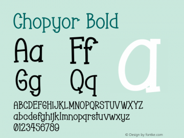 Chopyor Version 1.00; Sons Of Baidlowi Typefoundry图片样张