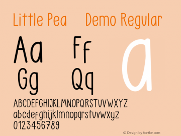 Little Pea - Demo Regular Version 1.000;PS 001.000;hotconv 1.0.88;makeotf.lib2.5.64775 Font Sample