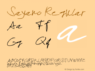 Sayano Version 001.007 Font Sample