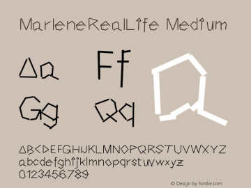 MarleneRealLife Medium Version 001.000 Font Sample