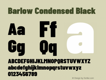 Barlow Condensed Black Version 1.408 Font Sample