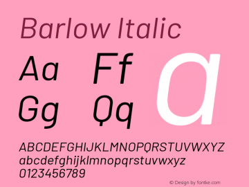 Barlow Italic Version 1.408图片样张