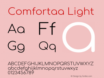 Comfortaa Light Version 3.104; ttfautohint (v1.8.1.43-b0c9) Font Sample