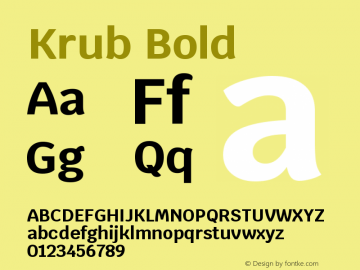 Krub Bold Version 1.000; ttfautohint (v1.6) Font Sample