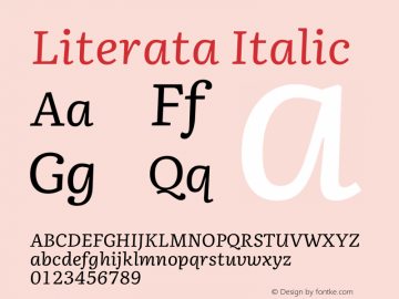 Literata Italic Version 2.100 Font Sample