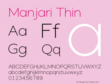 Manjari Thin Version 1.710 Font Sample