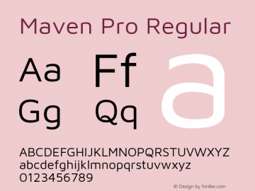 Maven Pro Regular Version 2.003; ttfautohint (v1.8.1.43-b0c9) Font Sample