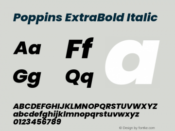 Poppins ExtraBold Italic 4.003b9图片样张