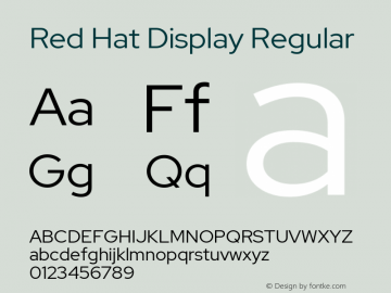 Red Hat Display Version 1.003; Red Hat Display Font Sample