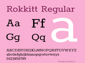 Rokkitt Regular Version 3.002图片样张